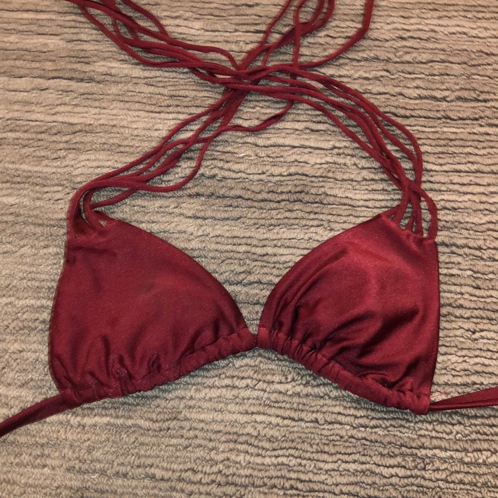 BURGUNDY VELVET BIKINI TOP❣️